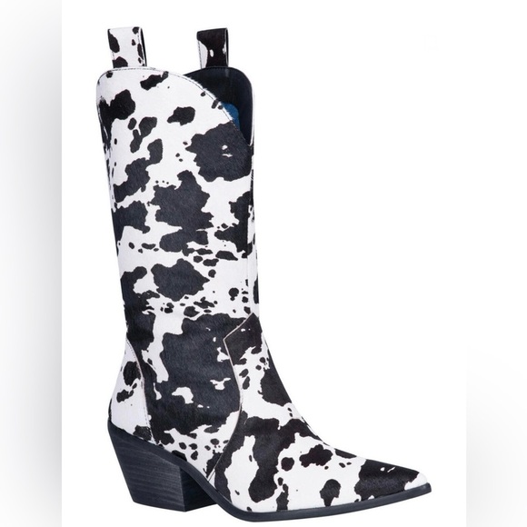dingo Shoes - Dingo Black and White Cowhide Cowboy Boots